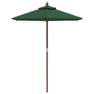 VidaXL Parasol met houten paal 196x231 cm groen