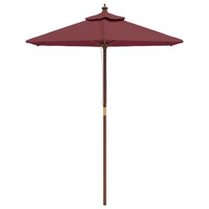 VidaXL Parasol met houten paal 196x231 cm bordeauxrood