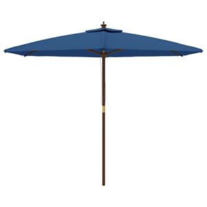VidaXL Parasol met houten paal 299x240 cm azuurblauw