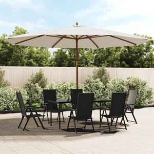 VidaXL Parasol met houten paal 400x273 cm zandkleurig