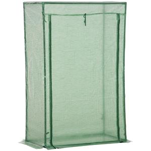 Outsunny kas, duurzame roldeur, ideaal voor planten, weerbestendig, 100 x 50 x 149 cm, eenvoudig te monteren, groen | Aosom.nl