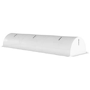 Outsunny FolieKas, Mini-Tunnelkas met Meshramen, UV-bestendig, Kunststof Folie, 300 x 80 x 45 cm, Wit