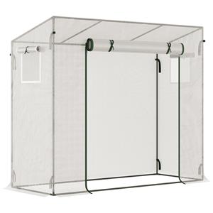 Outsunny Buitenkas, duurzame serre met roldeur, ideaal voor tomaten, stalen zijramen voor optimale ventilatie, 195 x 120 x 195 cm | Aosom.nl