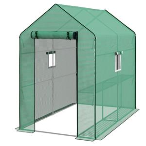 Outsunny kas vervangingsdoek, weerbestendig, UV-bestendig, eenvoudig te installeren, 140 x 213 x 190 cm, groen | Aosom.nl