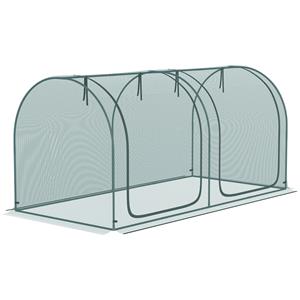 Outsunny mini broeikas, 8' x 4', winddicht, UV-bestendig, ideale plantenbescherming, eenvoudig op te zetten, met deur | Aosom.nl