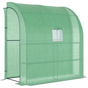 Outsunny polykas, duurzame staalconstructie, weerbestendig, eenvoudig te monteren, 200 x 100 x 215 cm, groen | Aosom.nl