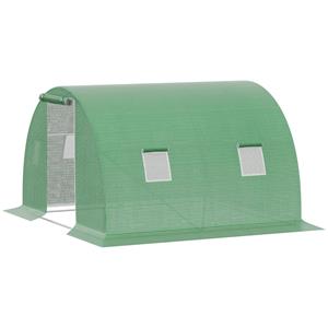 Outsunny foliekas, duurzame kweekkas met ventilatieraam, ideaal voor planten, eenvoudig op te zetten, 3 x 3 m, donkergroen | Aosom.nl