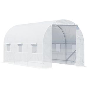 Outsunny tunnelkas, duurzame kweekkas met folie, ideaal voor tuinieren, eenvoudig op te zetten, 300 x 200 x 200 cm, groen | Aosom.nl