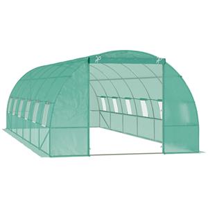 Outsunny Tunnelserre, duurzame kweekkas voor tomaten, UV-bestendig, eenvoudig te monteren, 300 x 200 x 200 cm, gaasplastic | Aosom.nl