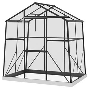 Outsunny kweekhuis, weerbestendig, ideaal voor tuinieren, makkelijk te monteren, 192 x 131 x 203 cm, zwart | Aosom.nl