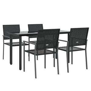vidaXL 5-delige Tuinset poly rattan en staal