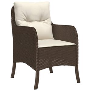 vidaXL 5-delige Tuinset met kussens poly rattan bruin