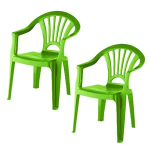 Merkloos Camping Kinderstoel van kunststof - 2x - groen - x 31 x 51 cm -