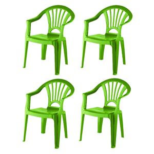 Merkloos Camping Kinderstoel van kunststof - 4x - groen - x 31 x 51 cm -