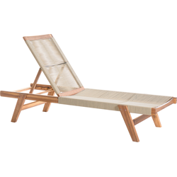 Beliani  PROSSEDI - Ligstoel - Beige - Acaciahout