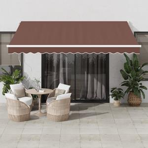 vidaXL Luifel automatisch uittrekbaar 400x300 cm bruin