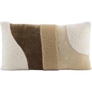 Leen Bakker Sierkussen Brent - beige/crème - 30x50 cm