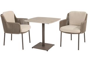 4 Seasons Outdoor Bistro Diningset Vermont Bernini 3-delig 75 x 75 cm