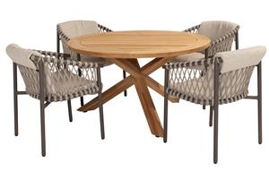4 Seasons Outdoor Diningset Prado Allora 5-delig Ø130 cm