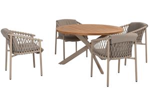 4 Seasons Outdoor Diningset Prado Allora 5-delig Ø130 cm