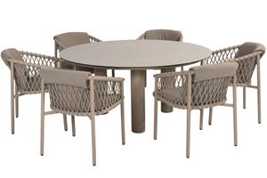 4 Seasons Outdoor Diningset Donato Allora 7-delig Ø160 cm