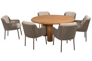 4 Seasons Outdoor Diningset Corsica Bernini 7-delig Ø160 cm