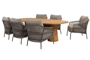 4 Seasons Outdoor Low Diningset Capri Capalbio 7-delig 280 x 110 cm