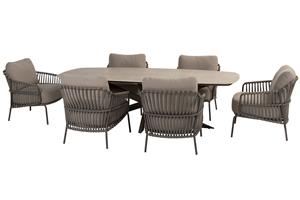 4 Seasons Outdoor Low Diningset Nevada Capalbio 7-delig 250 x 105 cm