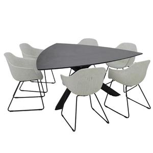 Relax Diningset Udinese Triangle Sophia Keramiek 7-delig 170 x 170 x 170 cm