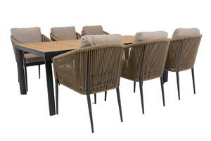 Relax Diningset Faro Alba 7-delig 220 x 100 cm