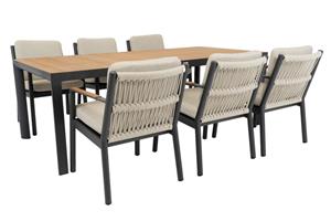 Relax Diningset Faro Rocca 7-delig 220 x 100 cm