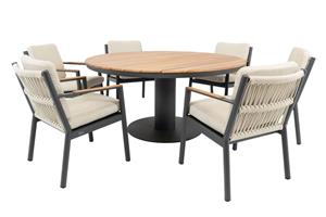 Relax Diningset Girona Rocca 7-delig Ø160 cm