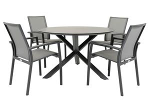 Relax Diningset Diamante Trento 5-delig Ø120 cm