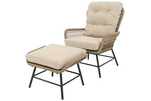 Relax Loungestoel Michigan Met Footstool - Sahara Dust
