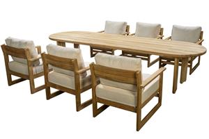 Yoi Low Diningset Fiji 7-delig Teak 320 x 100 cm