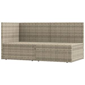 vidaXL 2-delige Loungeset met kussens poly rattan grijs