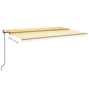 vidaXL Luifel automatisch uittrekbaar 500x300 cm geel en wit