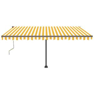 vidaXL Luifel vrijstaand automatisch 400x350 cm geel en wit