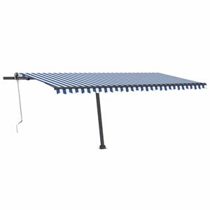 vidaXL Luifel vrijstaand automatisch 500x300 cm blauw en wit