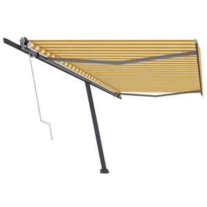 vidaXL Luifel vrijstaand automatisch 500x300 cm geel en wit