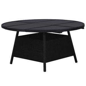 vidaXL 9-delige Tuinset met kussens poly rattan zwart
