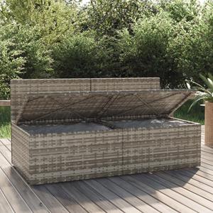 vidaXL Tuinbank 2-zits met kussens poly rattan grijs