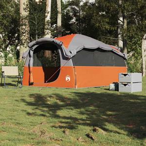 VidaXL Tunneltent 6-persoons waterdicht grijs en oranje