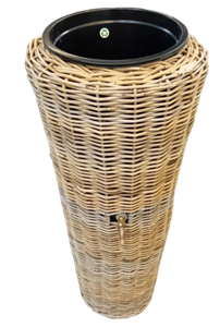 Van der leeden Regenton Rotan (50L) D49/30H107Cm Grijs - 