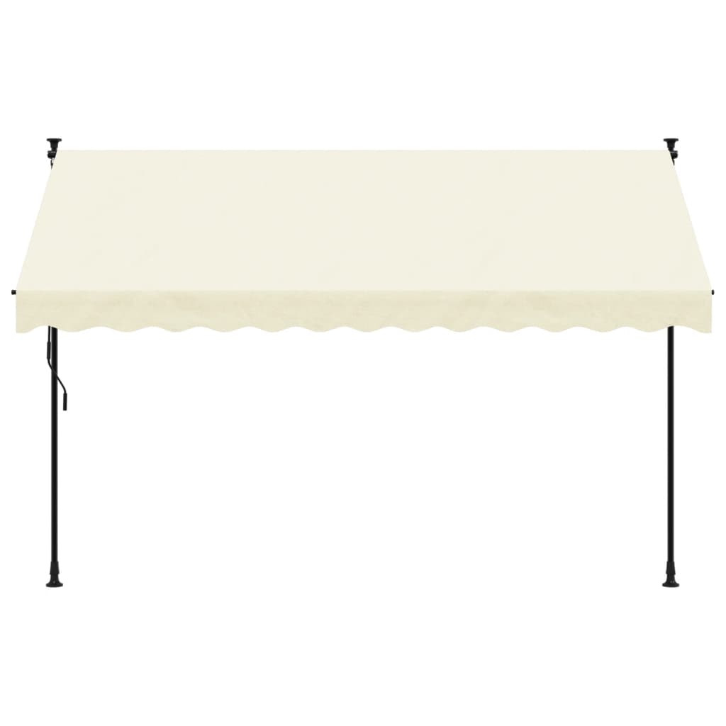 vidaXL Luifel uittrekbaar 300x150 cm stof en staal crèmekleurig