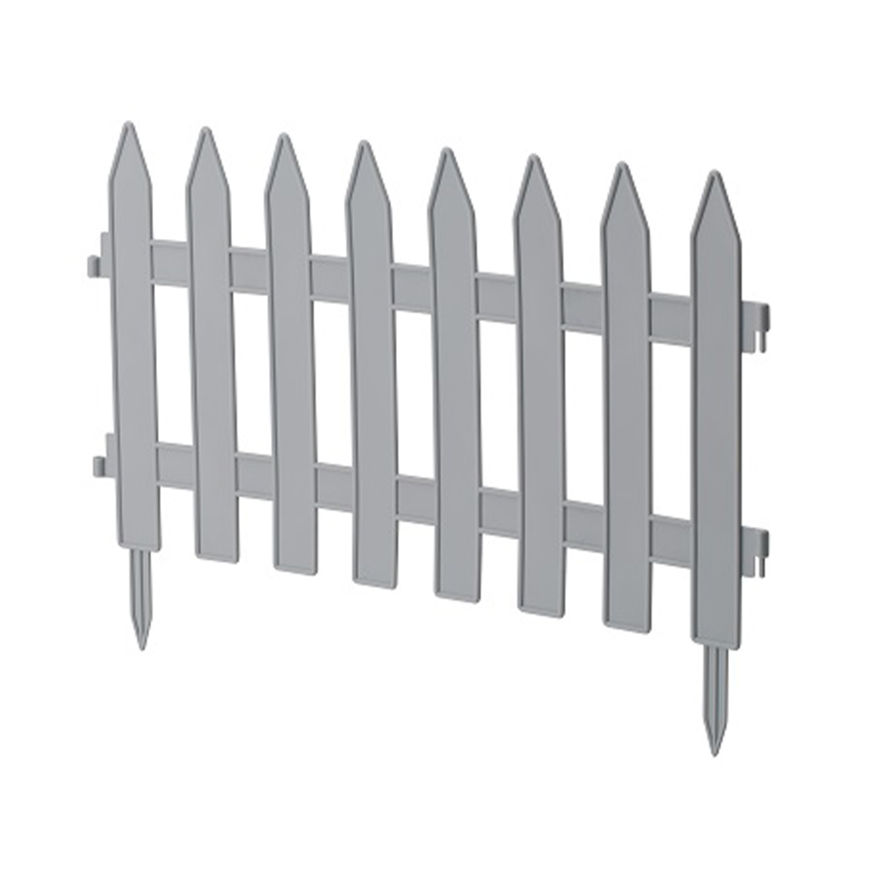 Form Plastic formplast Tuinhekjes - 7x stuks - kunststof - 320 cm - lichtgrijs - borderrand - tuinafscheiding -