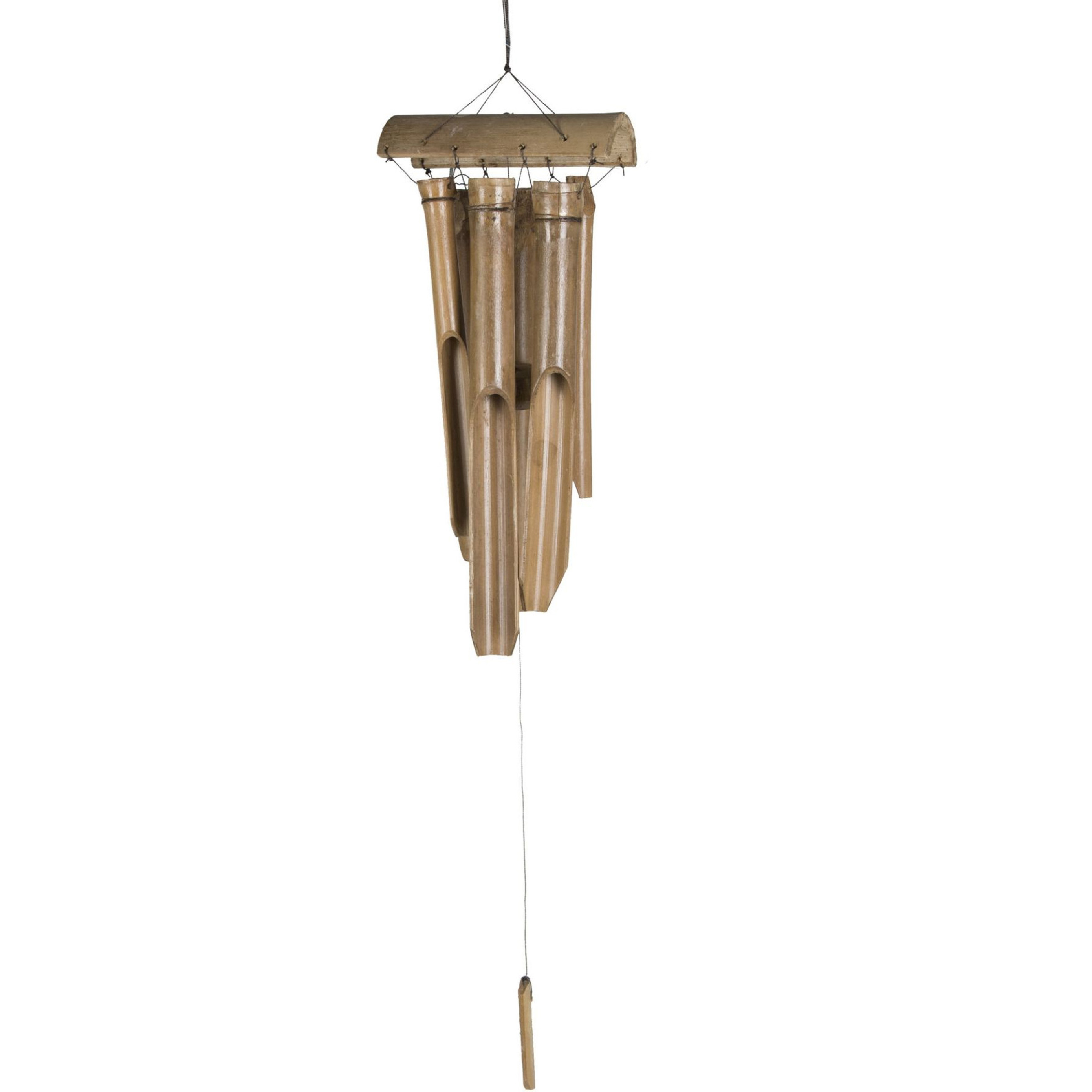 Mega Collections Windgong - rattan - 8 x cm - oosterse sfeer -