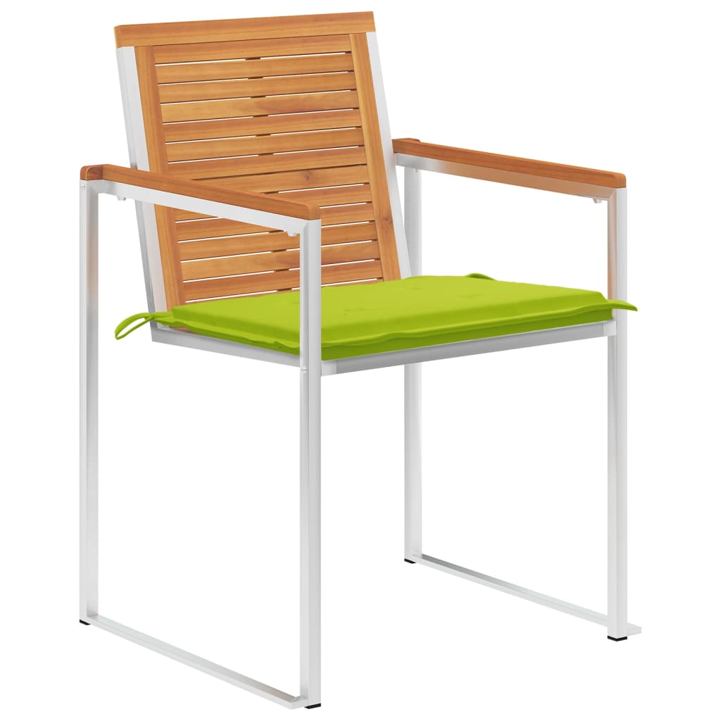 vidaXL Tuinstoelen 4 st met kussens massief acaciahout