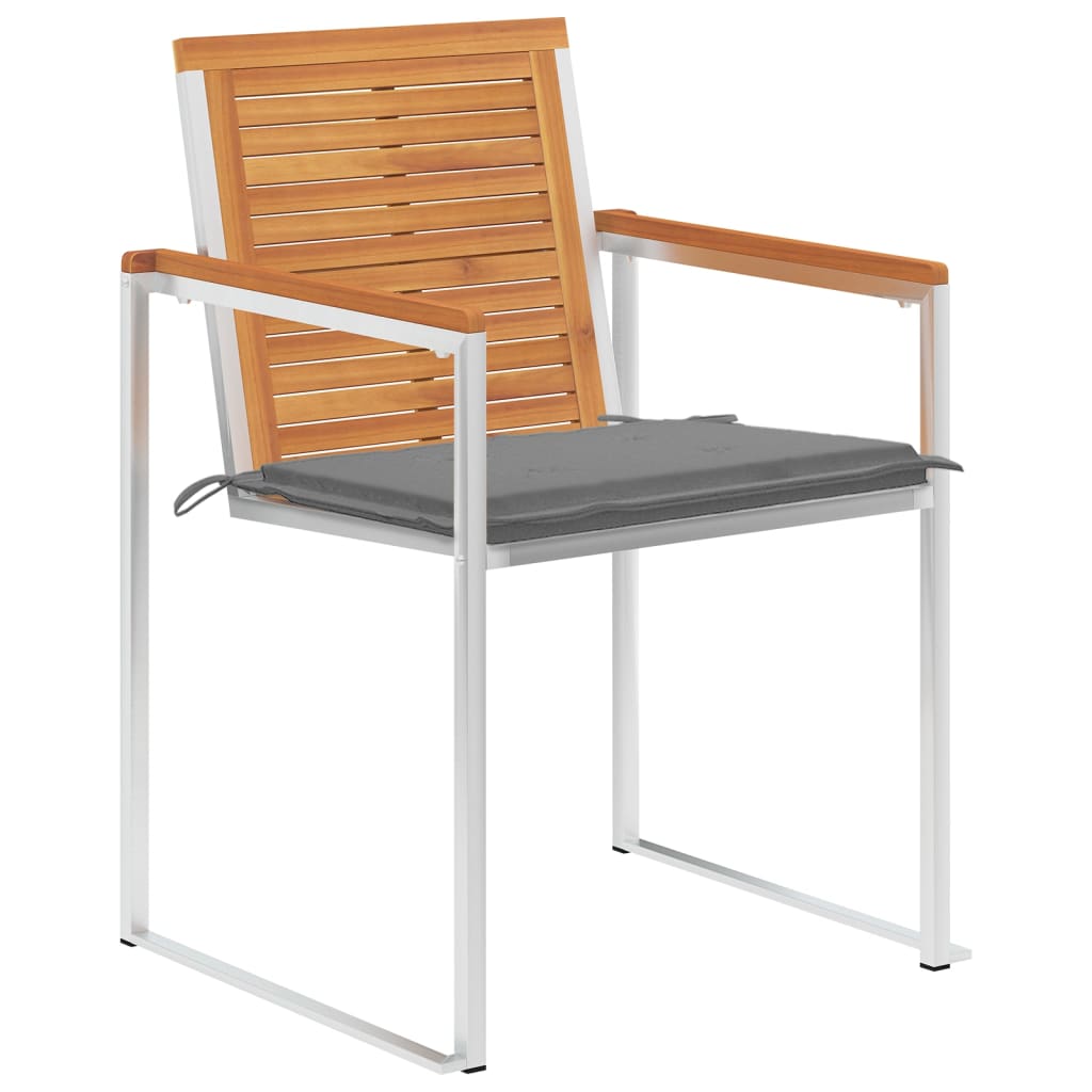 vidaXL Tuinstoelen 4 st met kussens massief acaciahout
