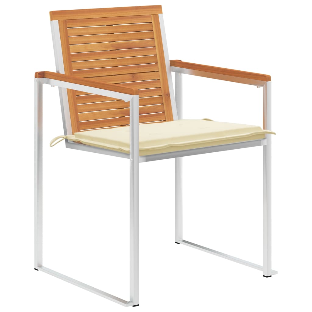 vidaXL Tuinstoelen 4 st met kussens massief acaciahout